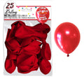 25 ballons métallisés couleur rouge