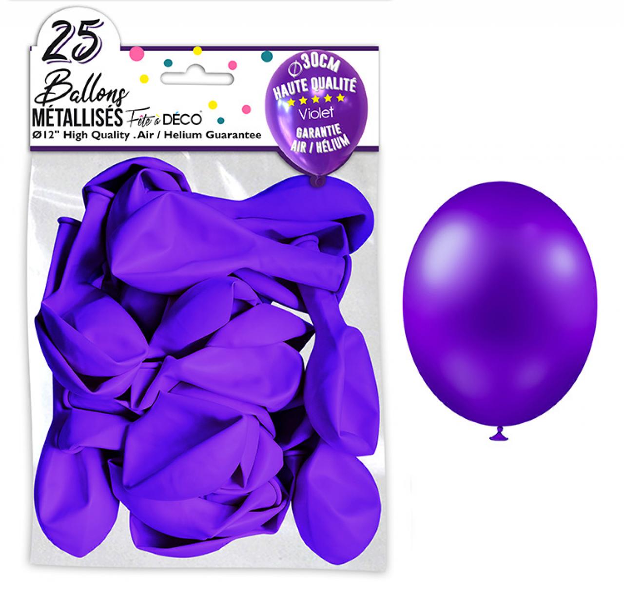 25 Luftballons aus Metallfolie Farbig