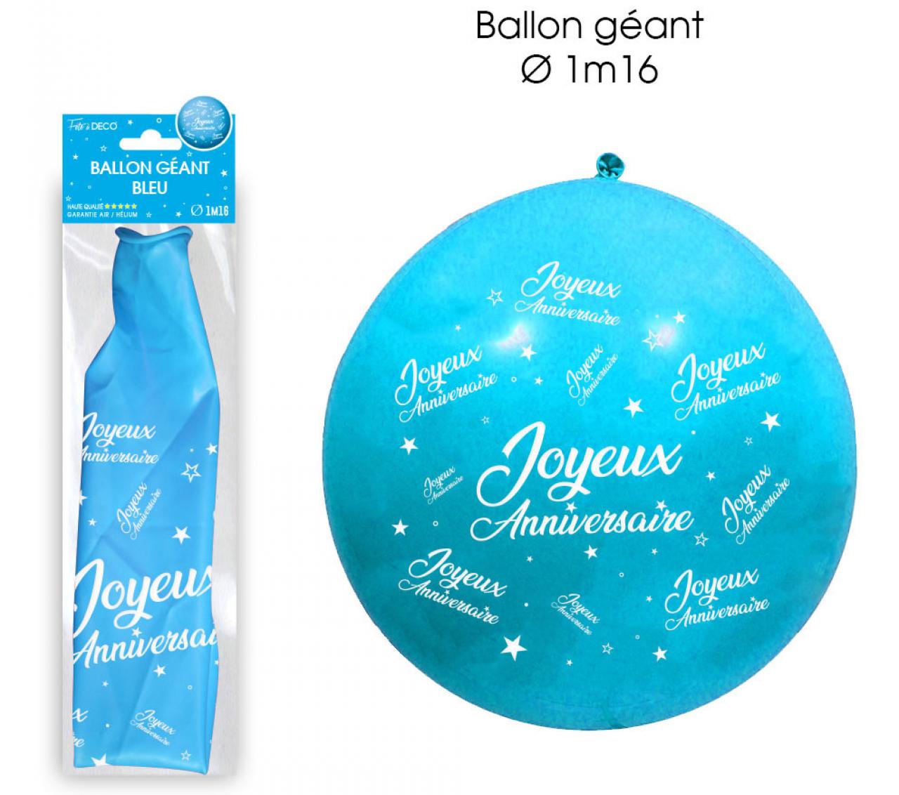 Giant Happy Birthday balloon blue