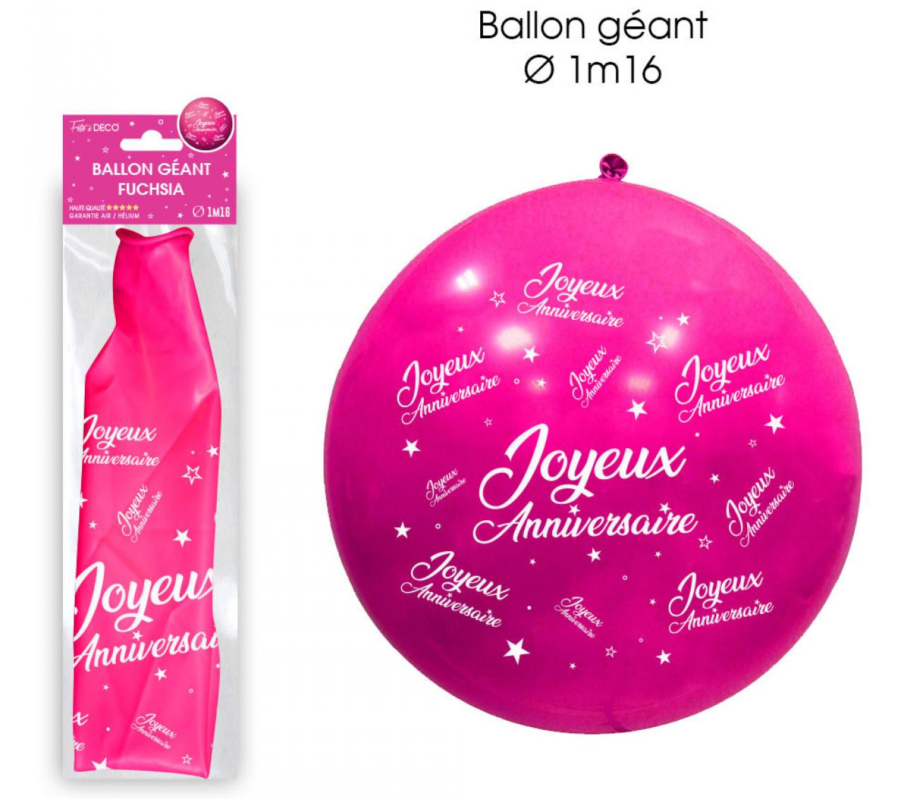 Riesiger fuchsiafarbener "Happy Birthday"-Ballon