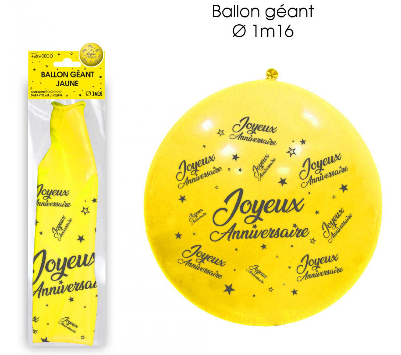 Giant Happy Birthday Balloon Yellow