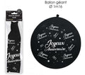 Ballon géant Joyeux Anniversaire noir