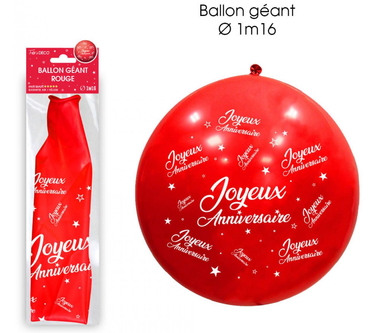 Ballon géant Joyeux Anniversaire rouge