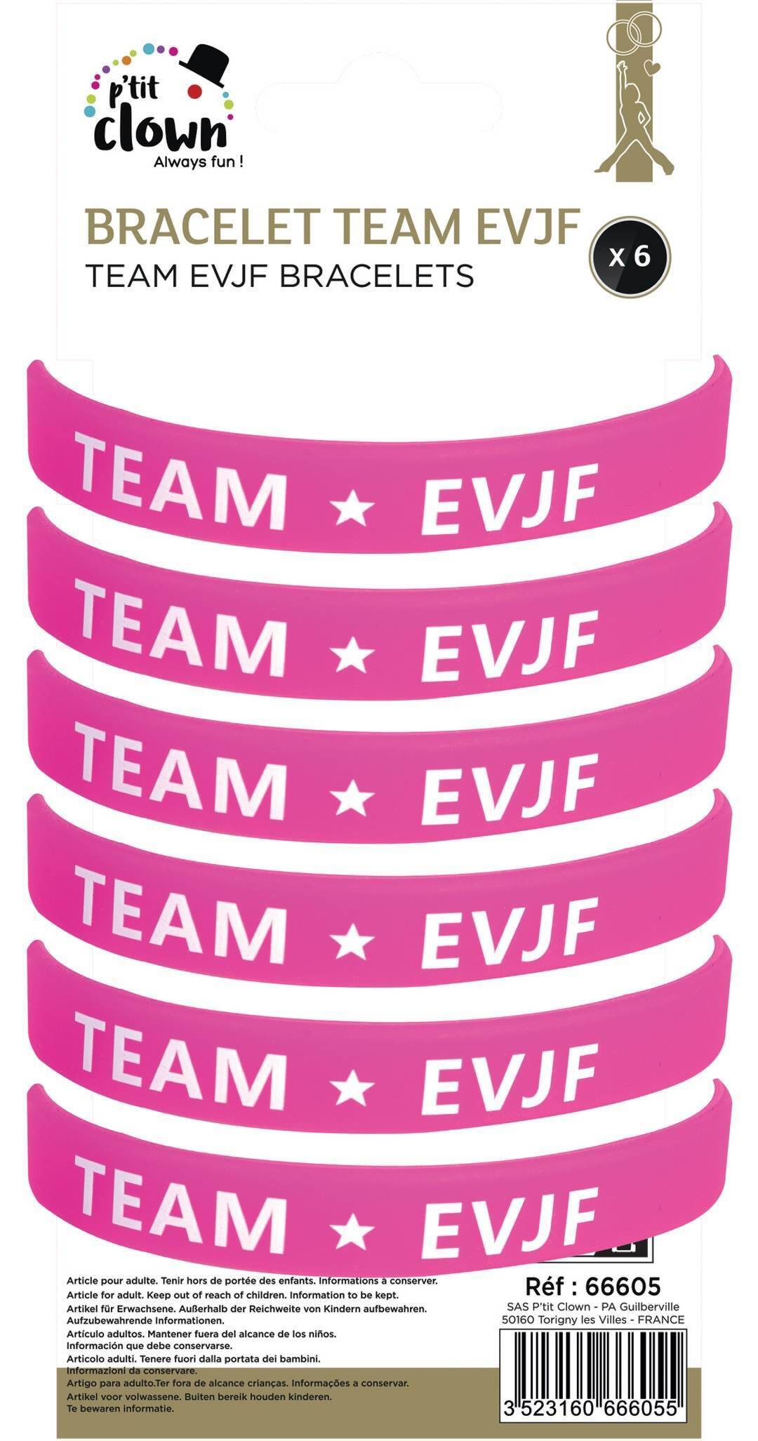 Armband Team JGA - rosa - 6er-Pack