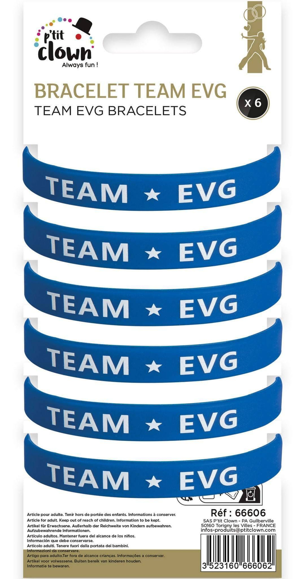Armband Team EVG - blau - 6 Stück