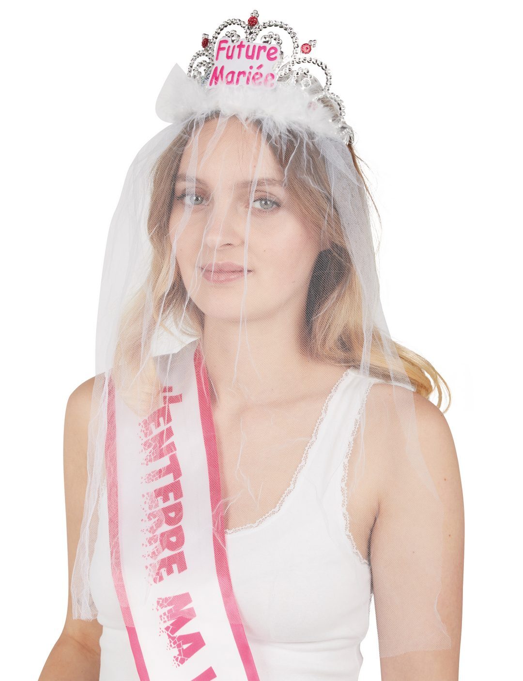 Diadem für die zukünftige Braut mit Schleier - Einheitsgröße