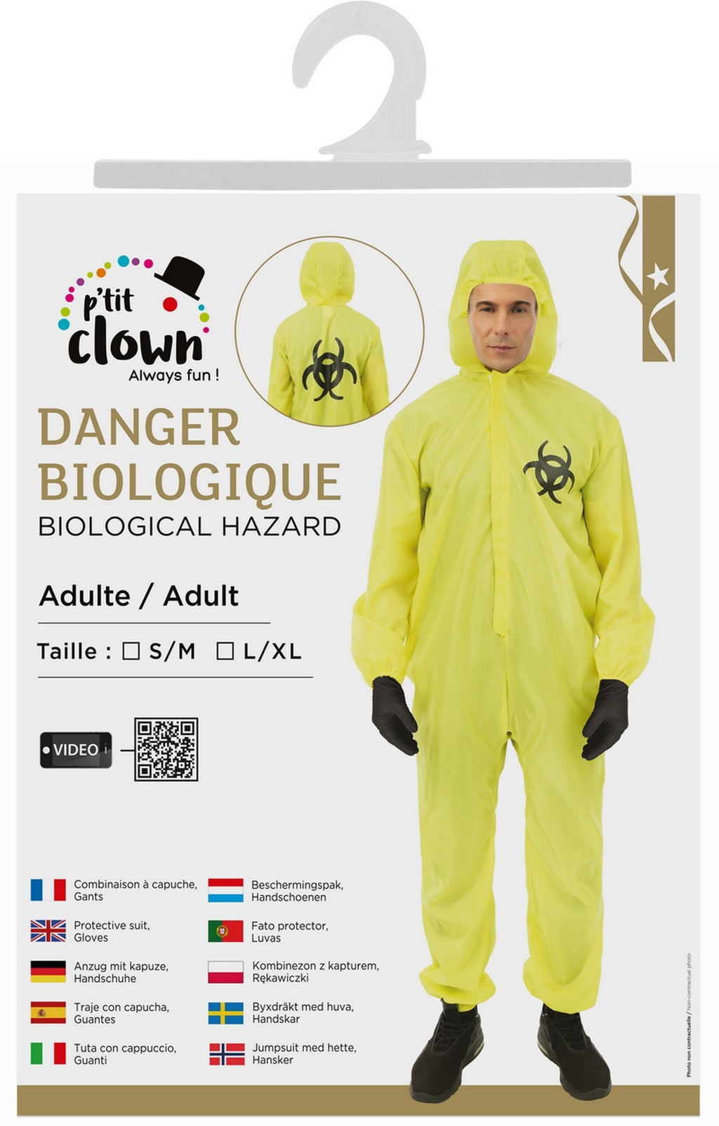 Costume danger biologique - adulte