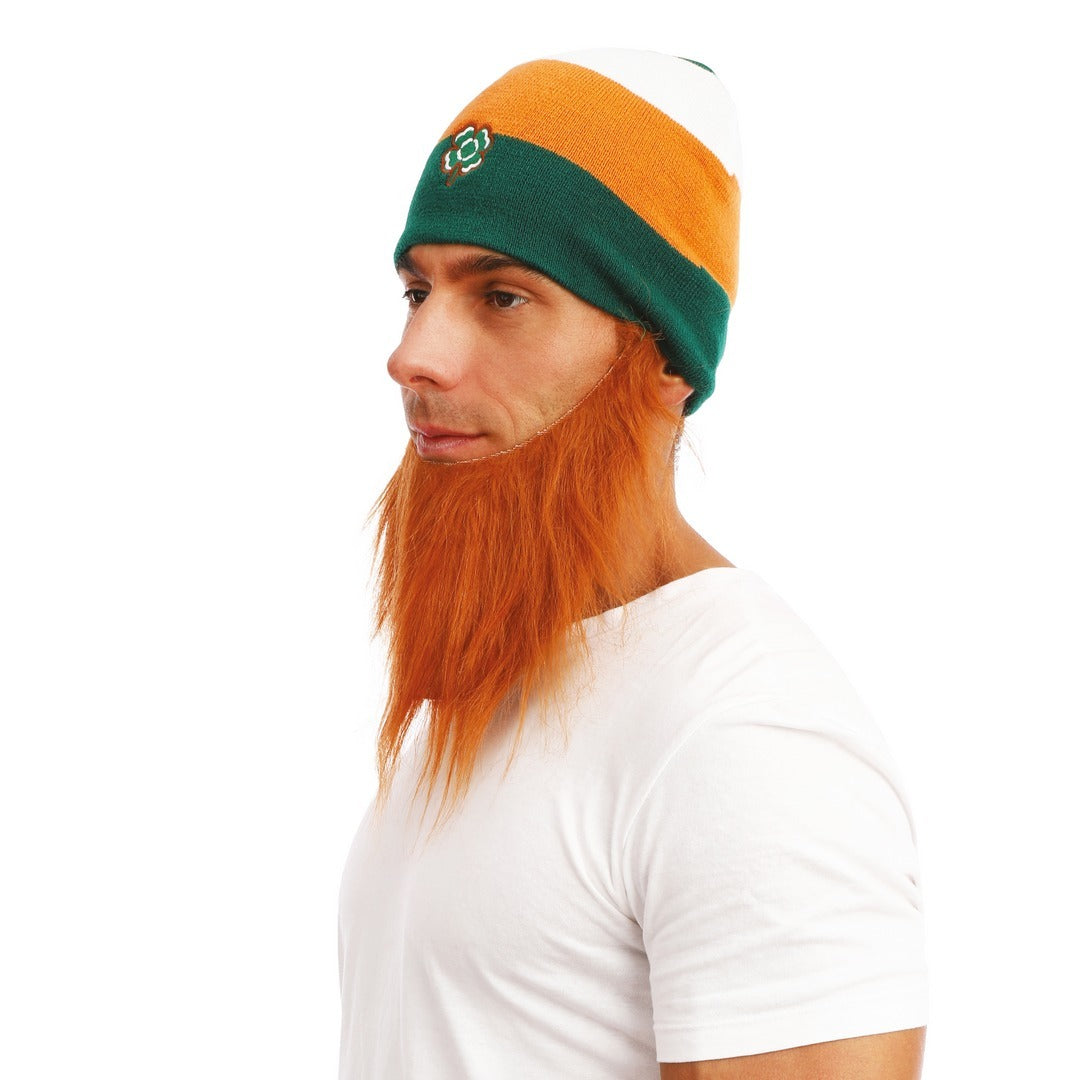 Dreifarbige St. Patrick's Mütze mit Bart