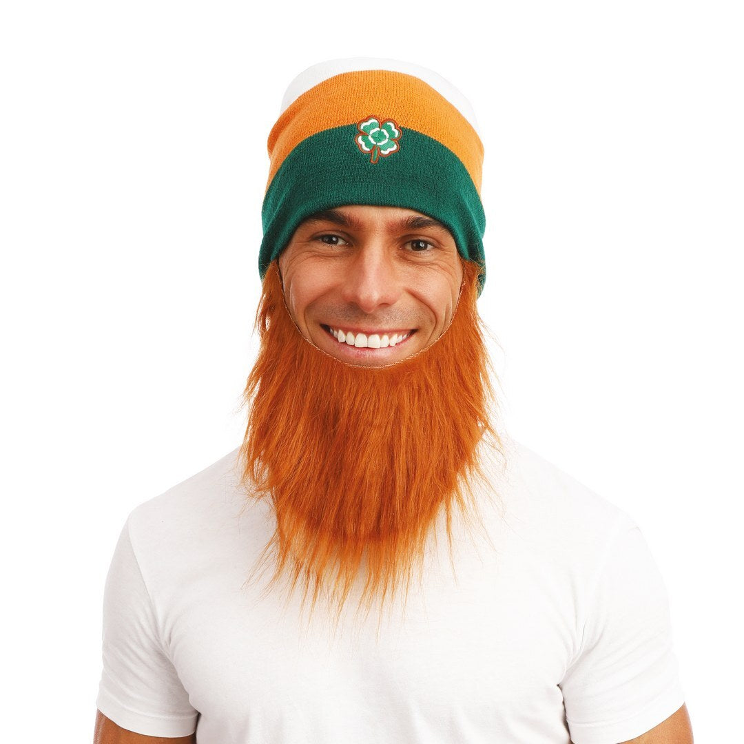 Dreifarbige St. Patrick's Mütze mit Bart