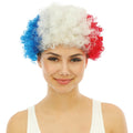 Short curly wig - blue, white, red