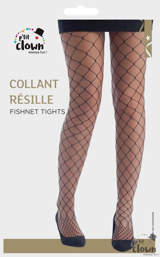 Collant résille - grosses mailles - noir