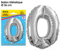 Ballon métallique Argent Chiffre 0