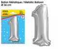Ballon métallique Argent Chiffre 1