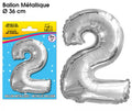 Folienballon Silber Zahl 2