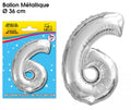 Folienballon Silber Zahl 6