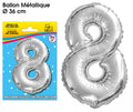 Folienballon Silber Zahl 8