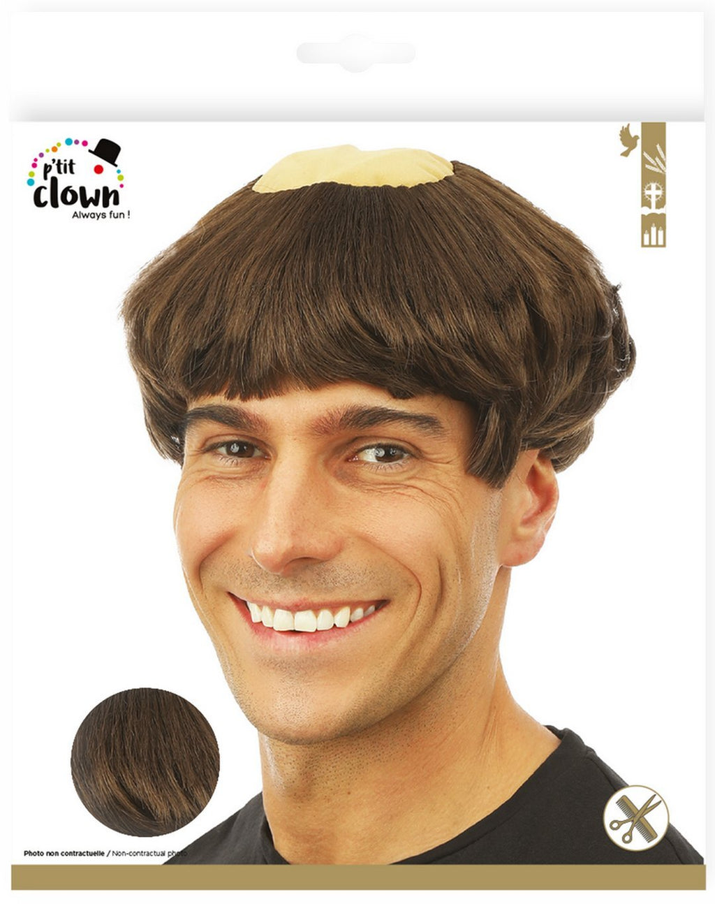 Bald monk wig - brown