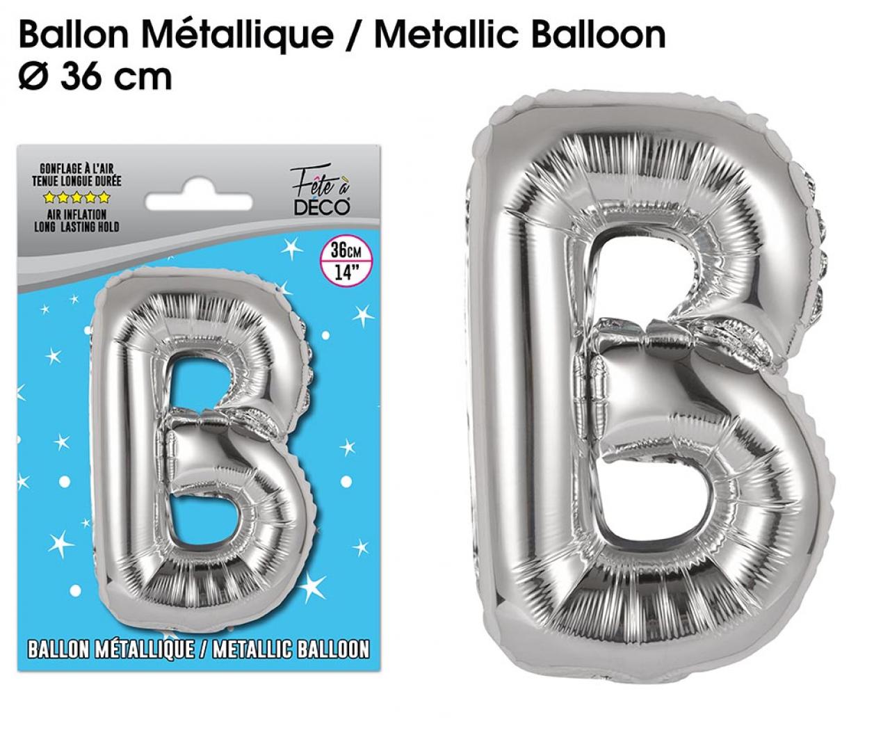 Ballon métallique Argent Lettres B