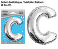 Ballon métallique Argent Lettres C