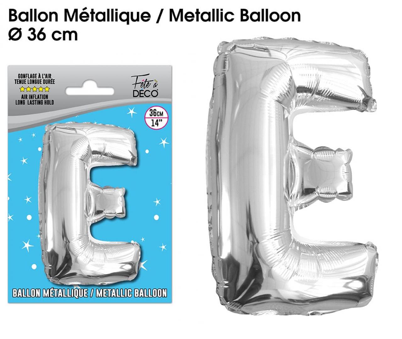 Silberner Folienballon Buchstaben E