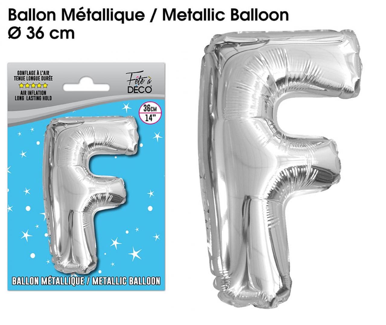 Folienballon Silber Buchstaben F
