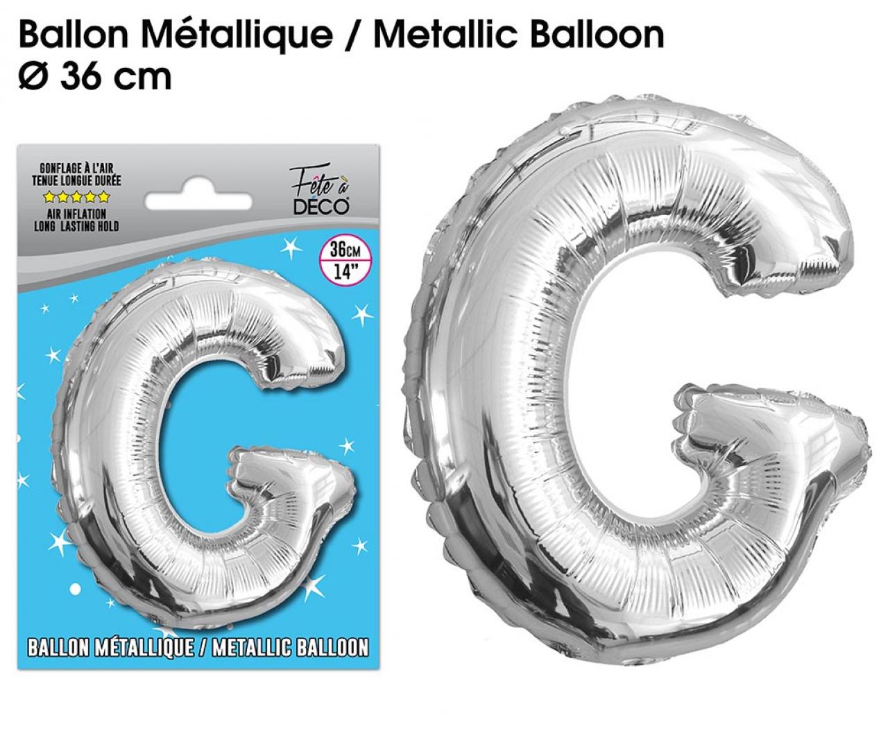 Ballon métallique Argent Lettres G