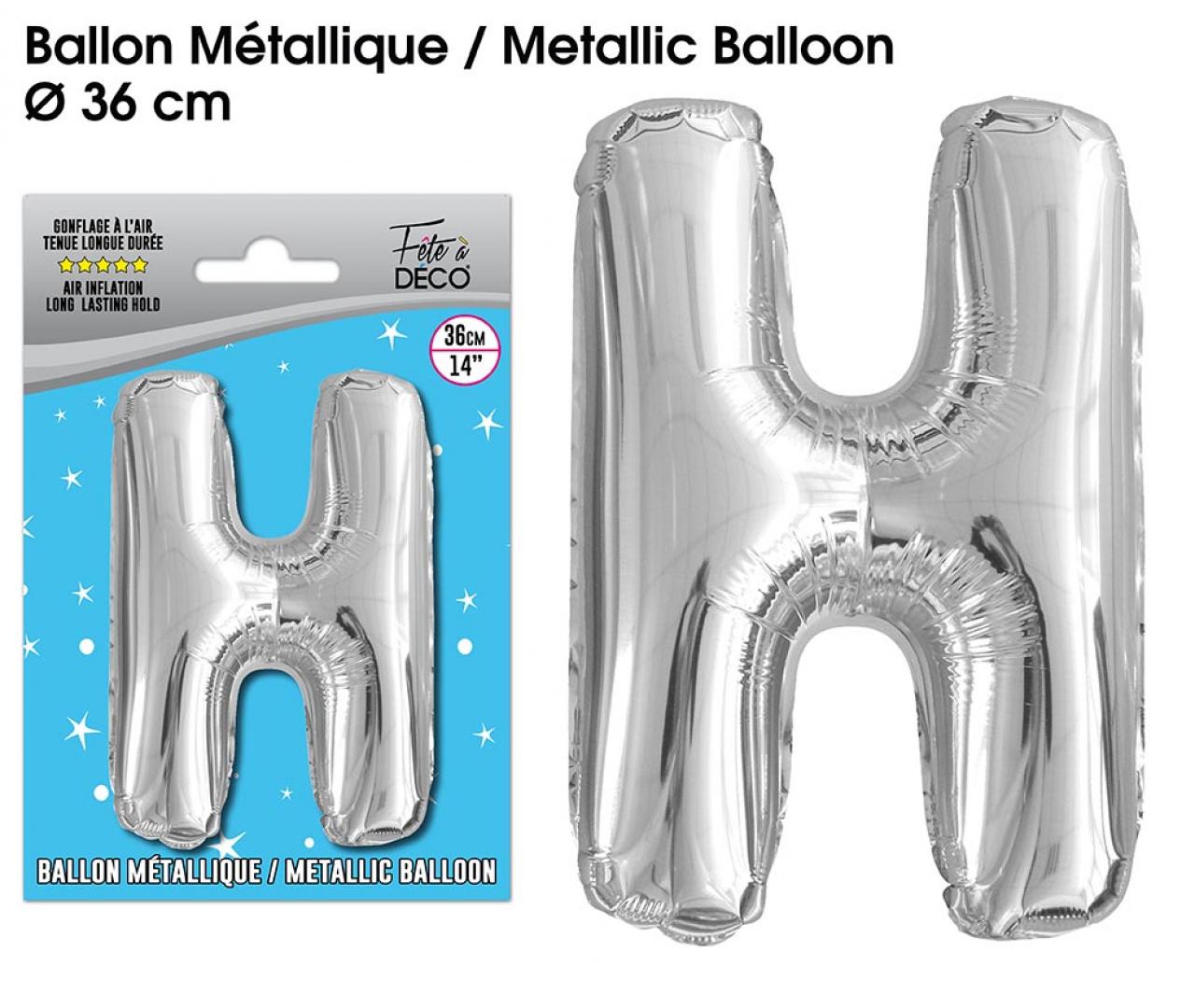 Ballon métallique Argent Lettres H
