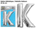 Metallballon Silber Buchstaben K