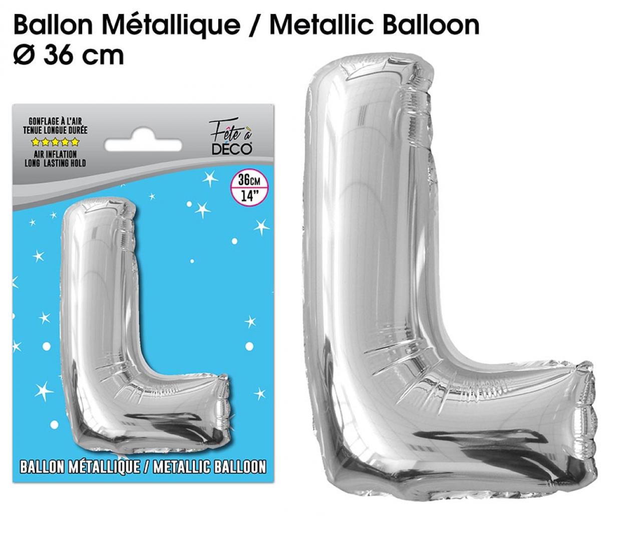 Metallballon Silber Buchstaben L
