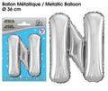 Ballon métallique Argent Lettres N
