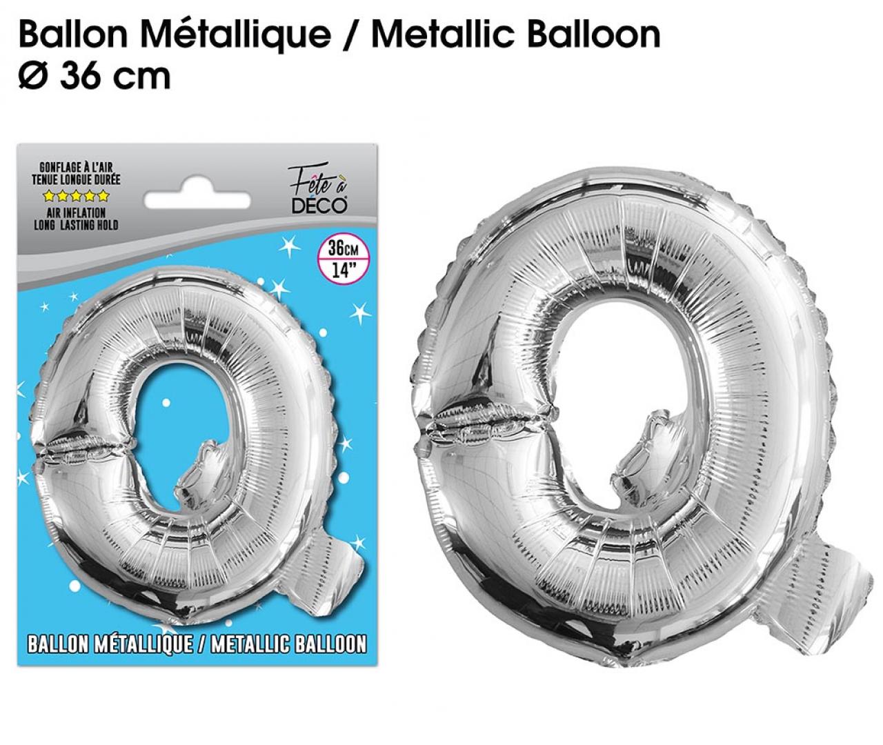 Ballon métallique Argent Lettres Q