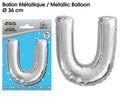 Ballon métallique Argent Lettres U