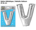 Metallic Ballon Silber Buchstaben V