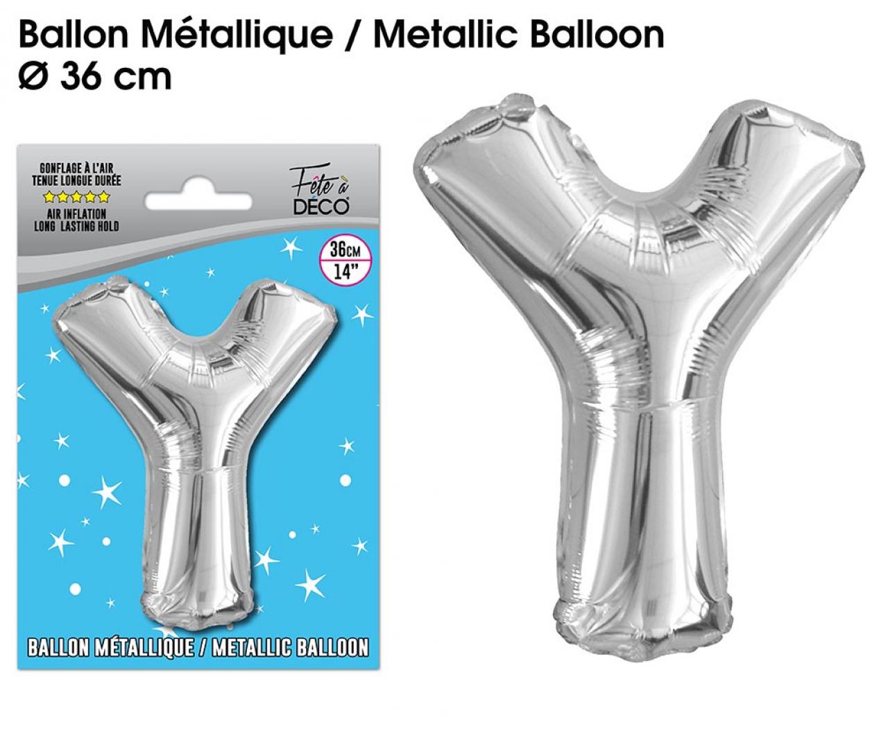 Ballon métallique Argent Lettres Y