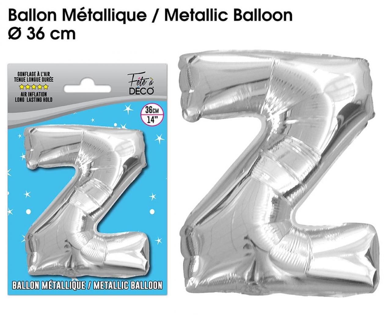 Ballon métallique Argent Lettres Z
