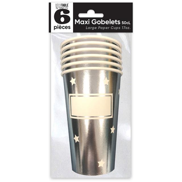 Becher MAXI 50cl x6 Stern Silber