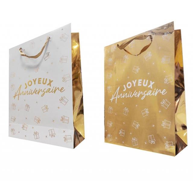 Große Geschenktasche "Alles Gute zum Geburtstag" Gold
