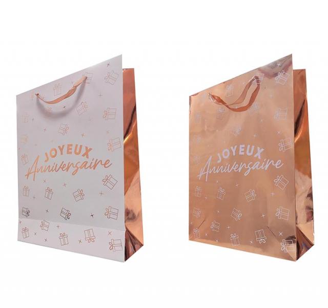 Große Tasche "Alles Gute zum Geburtstag" Roségold
