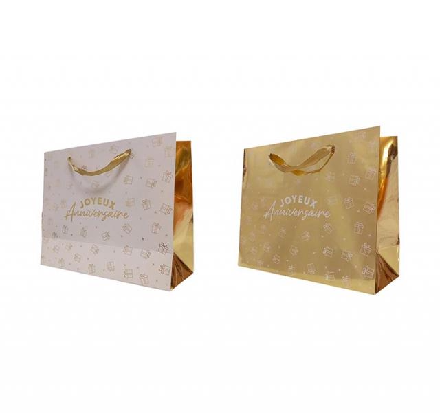 Tasche Modell Mittel Happy Birthday Gold