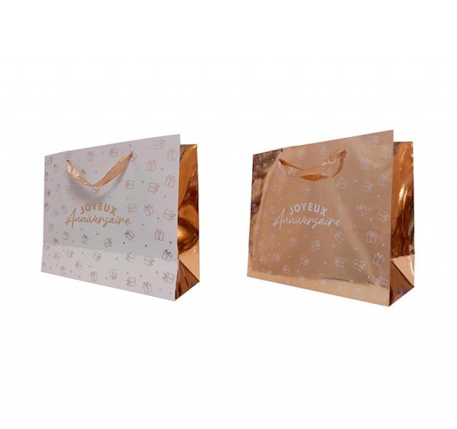 Tasche, Modell "Joyeux Anniversaire", mittelgroß, Roségold