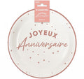 Assiettes x 8 anniversaire 23 cm rose gold