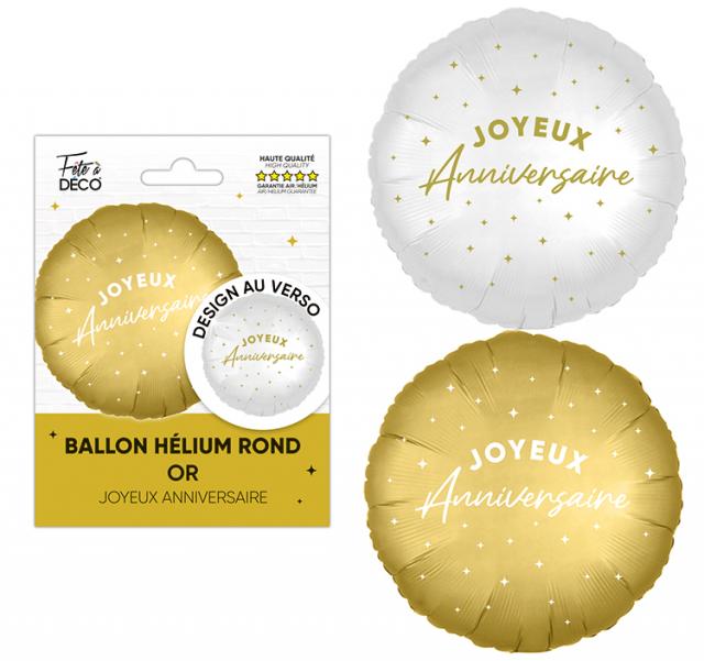 Runder metallic Ballon "Alles Gute zum Geburtstag" GOLD