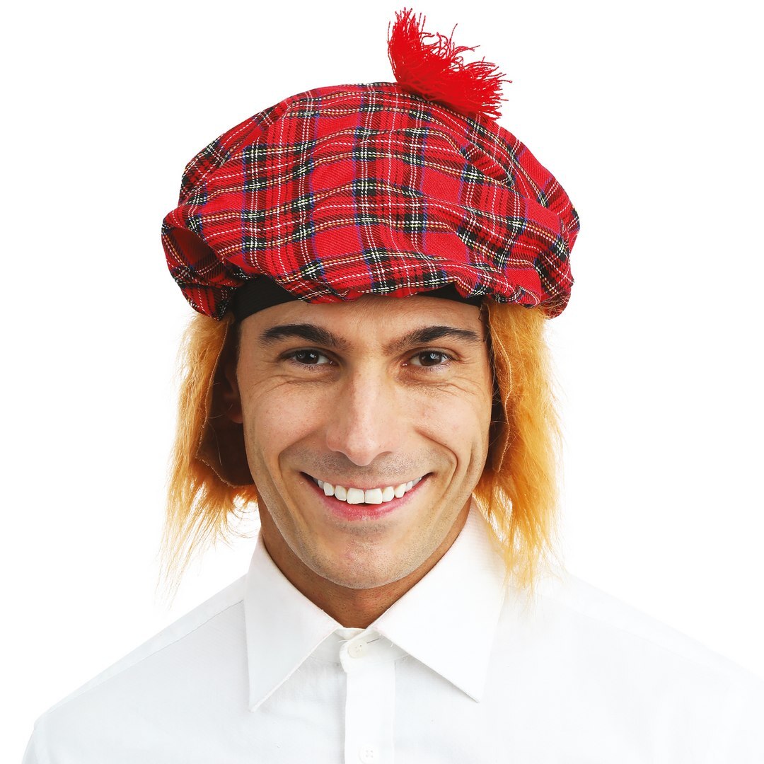 Schottenmütze mit Haaren - Erwachsene