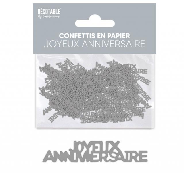 Confettis Anniversaire Papier Argent