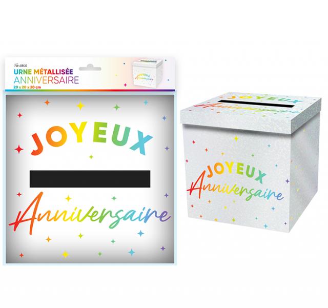Urne Métallique Anniversaire Multicolore