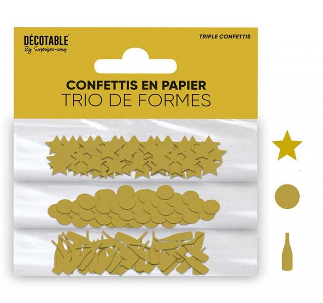 Konfetti-Trio Papier Gold