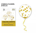6 Konfetti-Ballons Gold