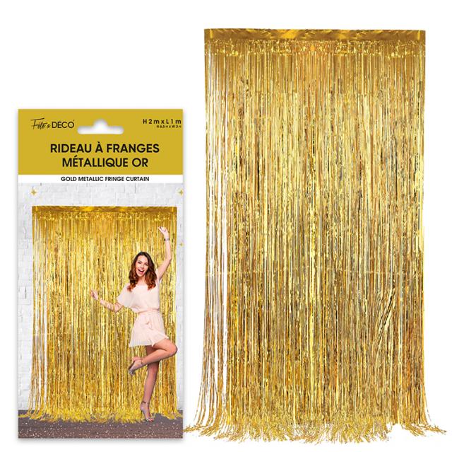 Metallic-Fransenvorhang Gold