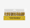 Bougies 18 Lettres Joyeux Anniversaire Métalliques Or