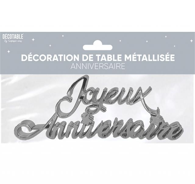 Décoration de table Anniversaire Métallisée Argent